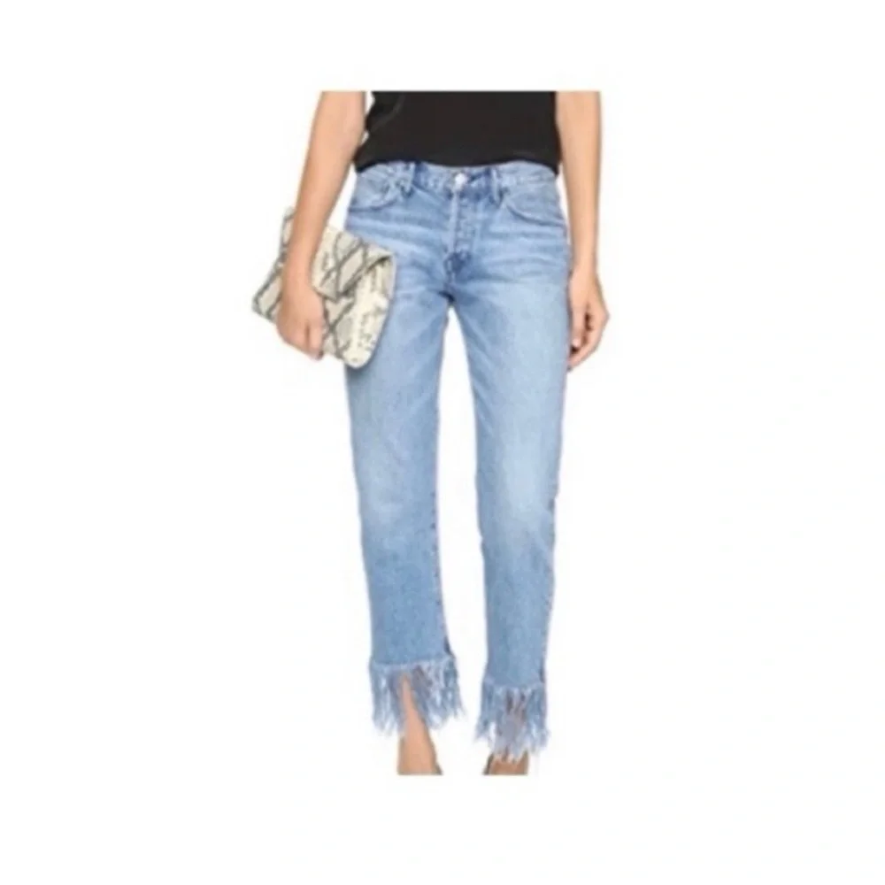 3x1 Straight Cropped Fringe Jeans - Picture 1 of 5